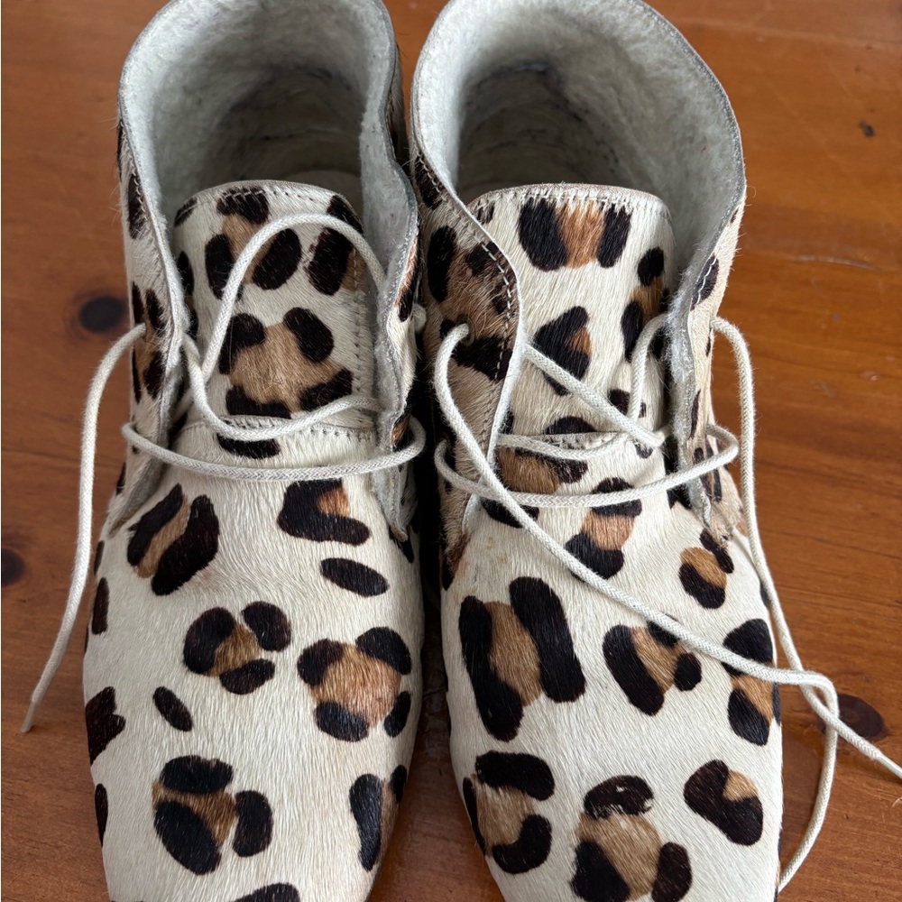 Boden Leopard Print Ankle Boots